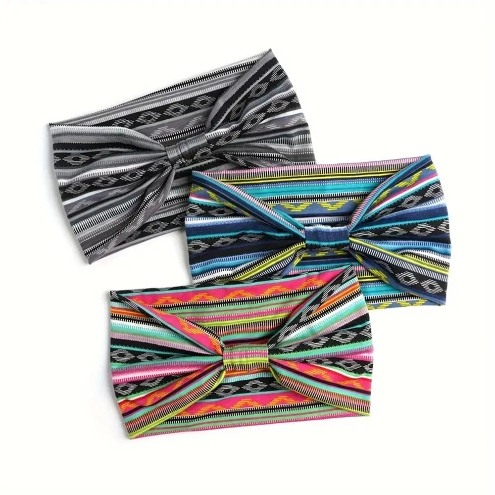 Boho Cotton Elastic Headscarf Set (1–3 PCS)