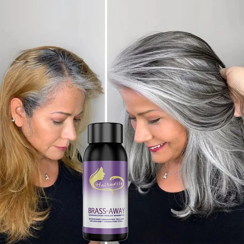 Gray Color Fixing Hair Mask Shampoo Cover Gray Hair Fade Yellow After Bleach Hair Shampoo Non-irritating Purple Shampoo Blonde