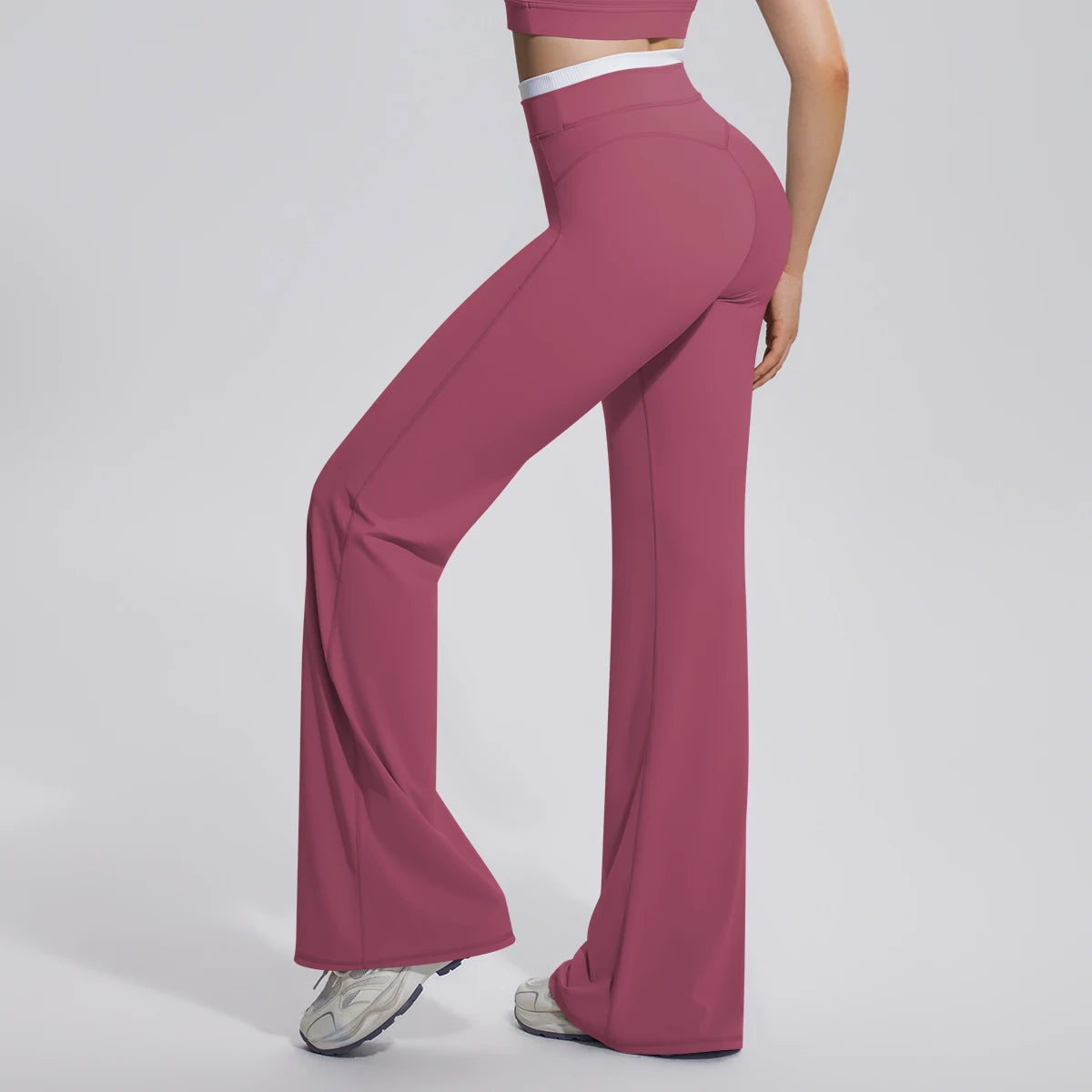 Rooftrellen Summer Woman Loose Breathable Yoga Wide Leg Pants Gym Running Quick Drying Yoga Pants High Stretch Bell-bottoms