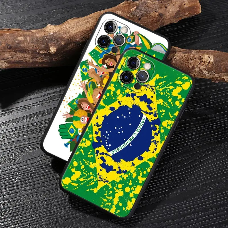 Brazil Flag Football iPhone Case