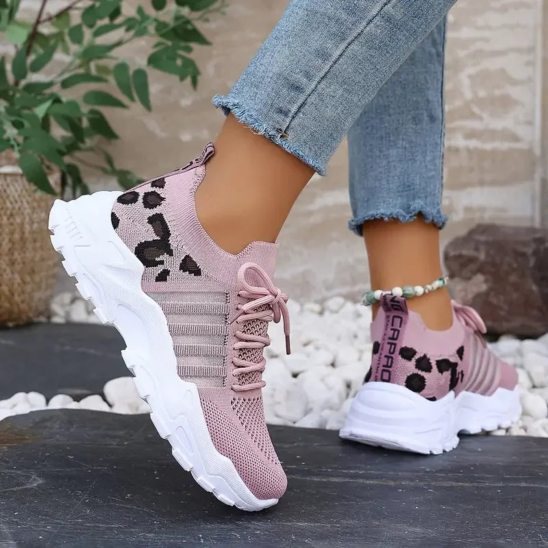 Woman shoes Leopard print sneakers lightweight and breathable women's casual sneakers sale shoes with free shipping