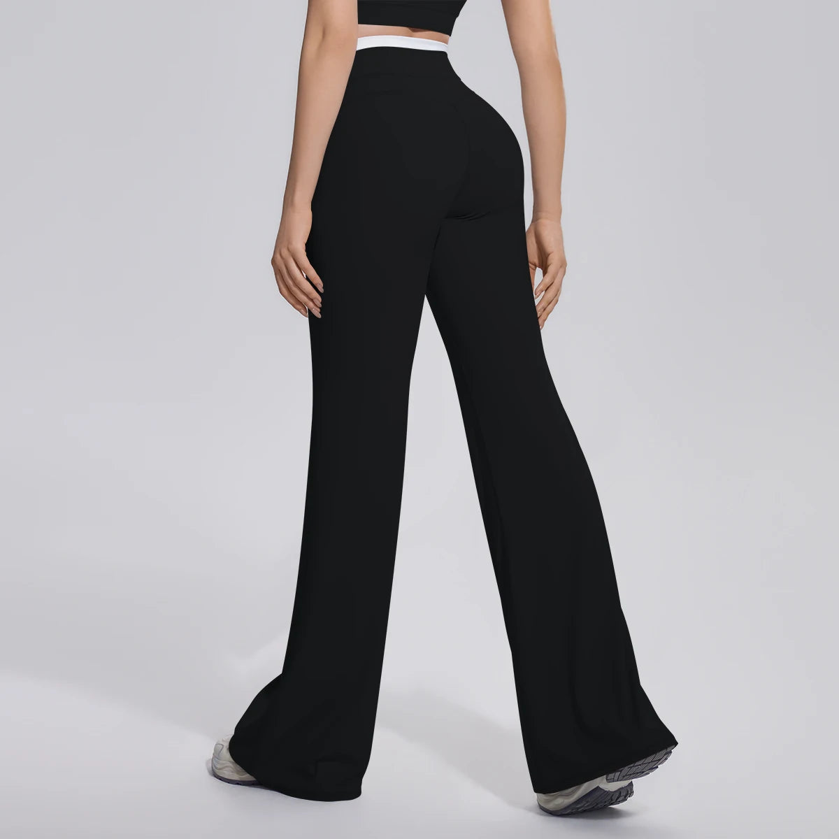 Rooftrellen Summer Woman Loose Breathable Yoga Wide Leg Pants Gym Running Quick Drying Yoga Pants High Stretch Bell-bottoms