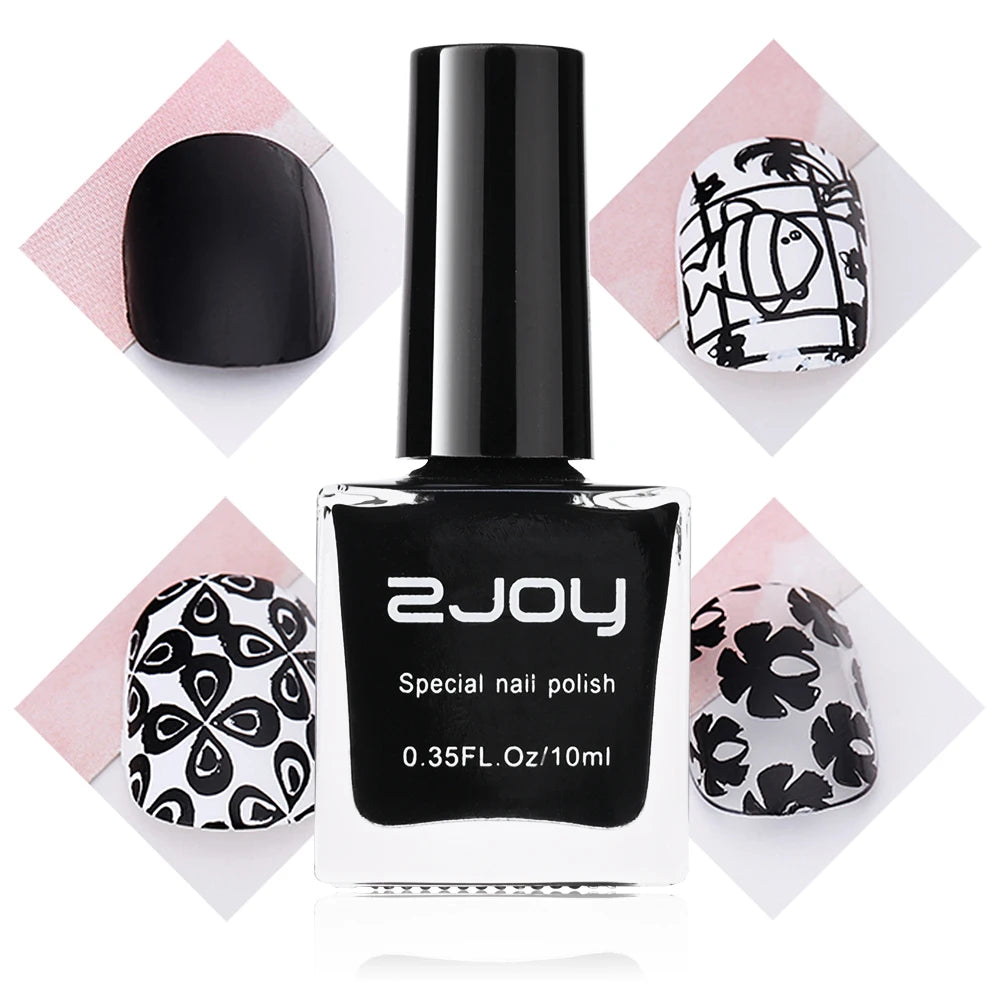 10ml Nail Printing Stamping Polish Painting Oil Black White Colorful Polish Nail Art Stamping Polish Varnish Lacquer Nail Gel