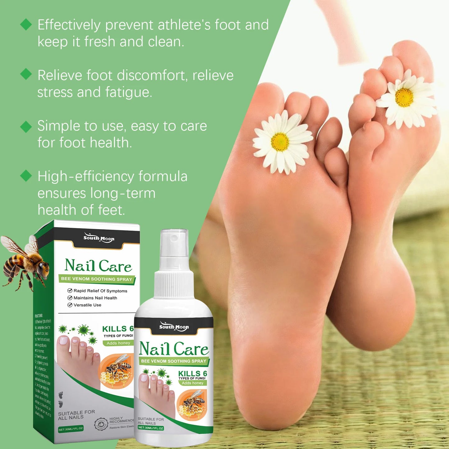 South Moon Nail Treatment Spray Onychomycosis Hand Foot Removal Repair Paronychia Strong Bright Nail Soft Nail Fungus Solution