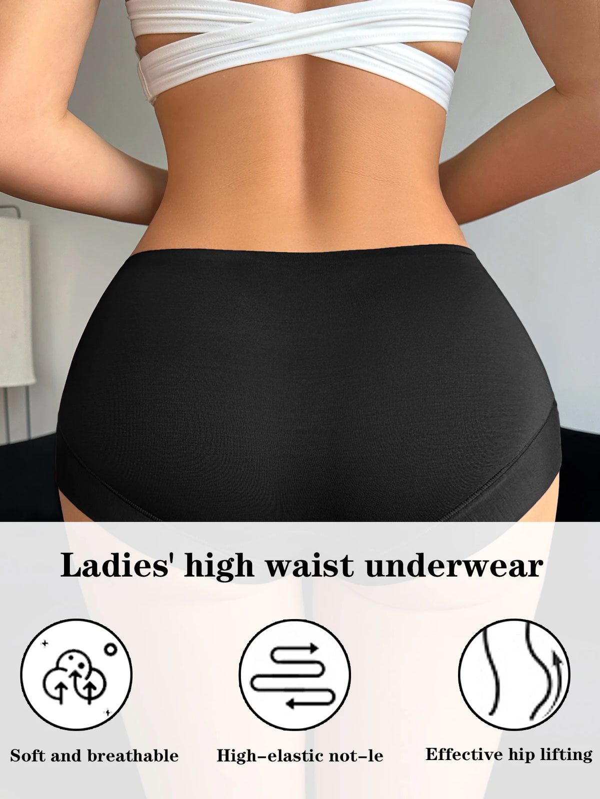 7PCS Solid Basic Women Panties High Stretch Seamless Underwear Comfortable Ladies Boyshort Panties