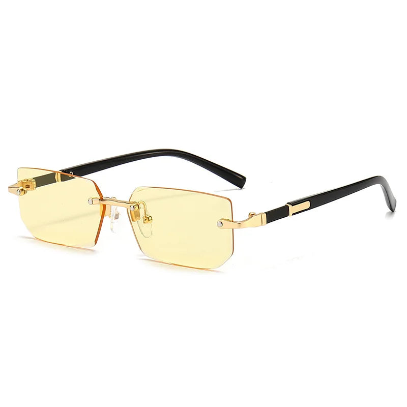 Rimless Rectangle Fashion Sunglasses نظارات شمسية مستطيلة بدون إطار
