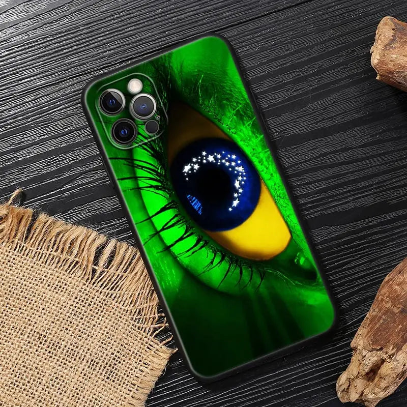 Brazil Flag Football iPhone Case