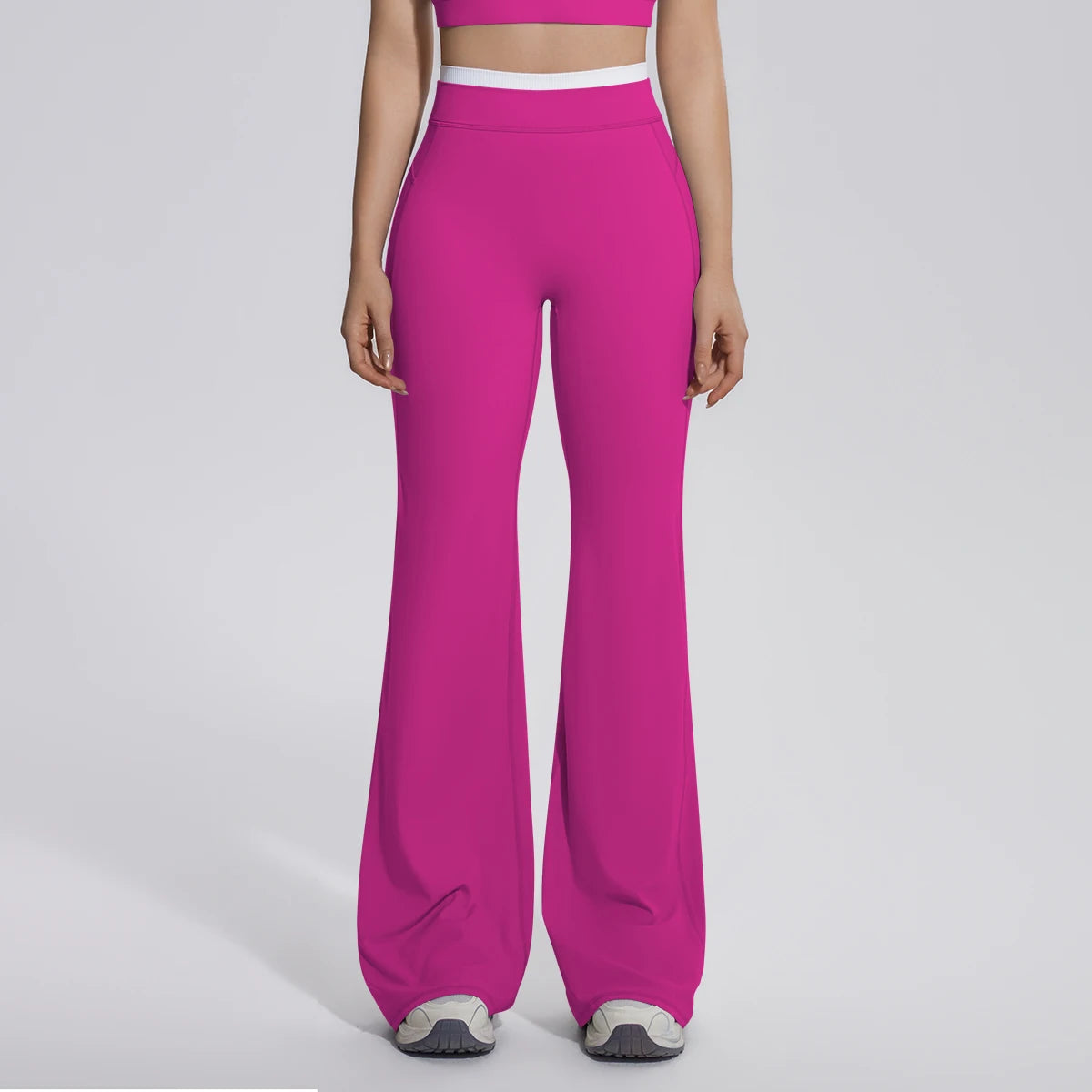 Rooftrellen Summer Woman Loose Breathable Yoga Wide Leg Pants Gym Running Quick Drying Yoga Pants High Stretch Bell-bottoms