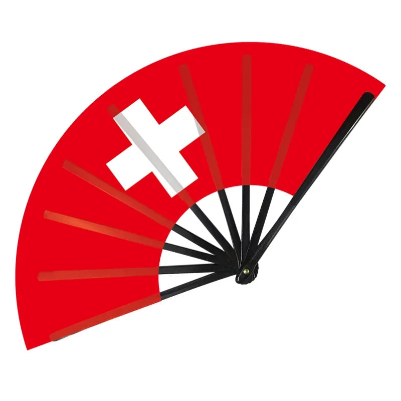 32 Country Flag Folding Hand Fan - مروحة يدوية قابلة للطي بأعلام 32 دولة