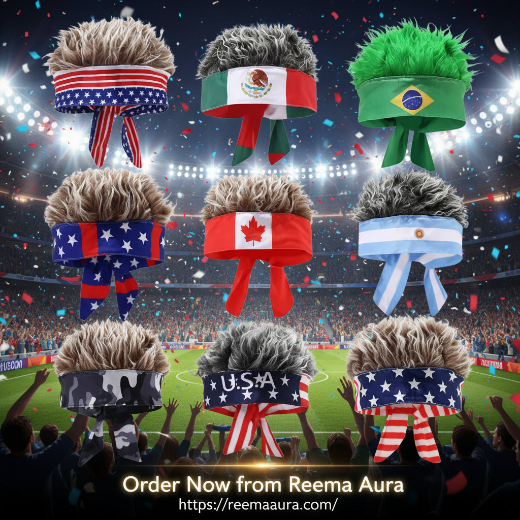 2026 Novelty Football Fan Wig Headband - عصبة شعر باروكة مشجعي كرة القدم 2026