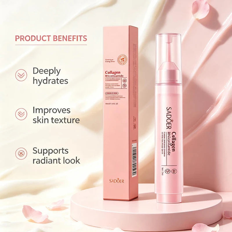 Collagen Niacinamide Brightening Serum 12ml Hydrating Moisturizing Radiant Facial Skincare Essence Refreshing And Non-sticky