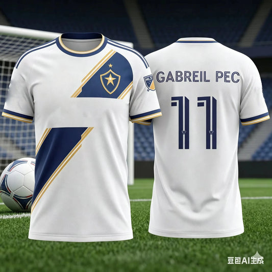 2026 New Soccer Jersey T Shirt White Navy Blue Stripe Print Breathable Training Tee Family Style for Kids Adults Outdoor Sports