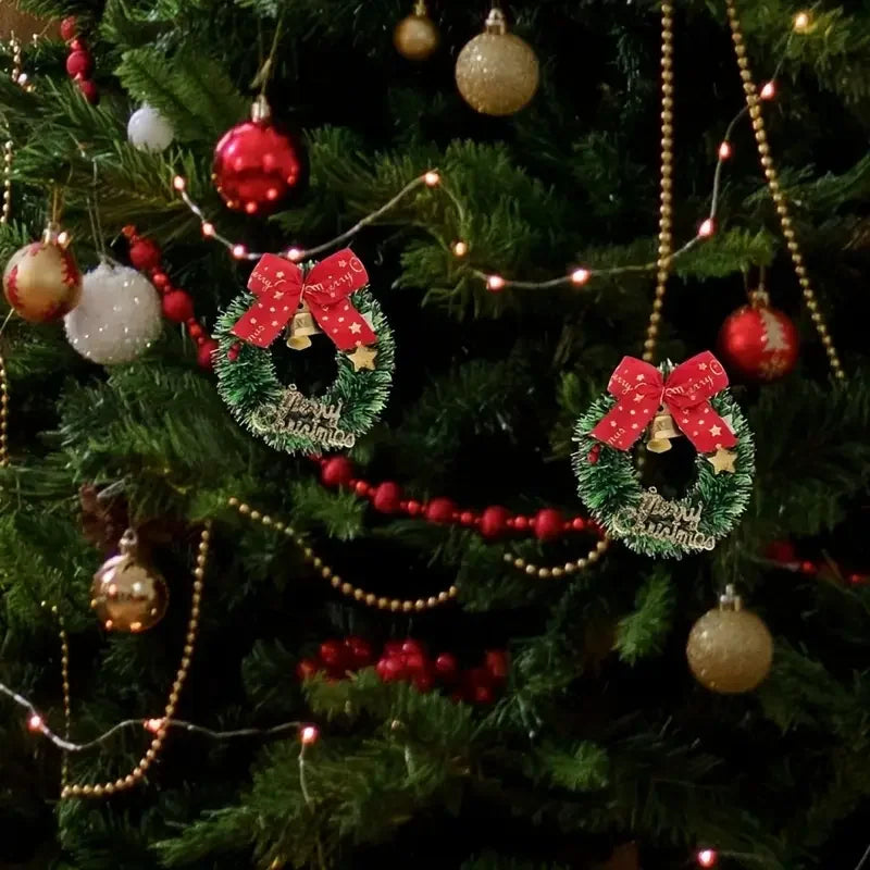 12pcs Chrismas Mini Flower Wreath for Various Scene Venues, Can Be Used As Atmosphere Setting Decoration, Holiday Decoration