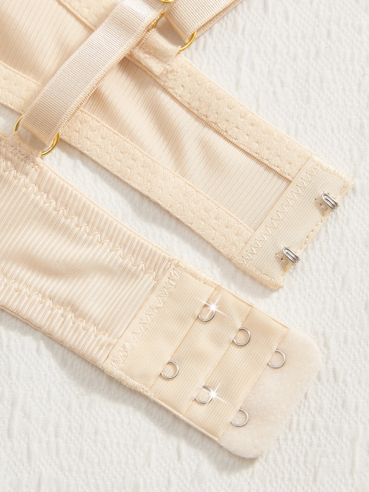 4Pcs/Set Solid Ribbed Women's Bras Lace Spliced Bow Push Up Bra Adjustable Daily Underwire Comfortable Bra