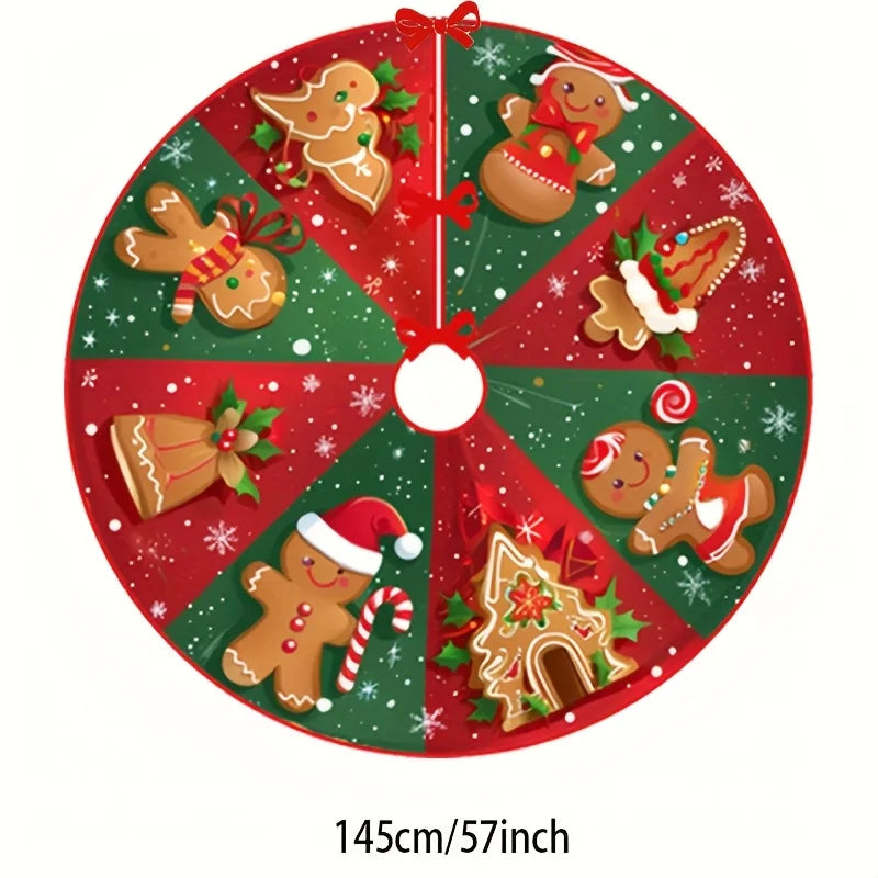 Christmas Gingerbread Man Christmas Tree Dress Suitable for Family Holiday Decoration.It Is a Must-Have Tree Dress for Christmas