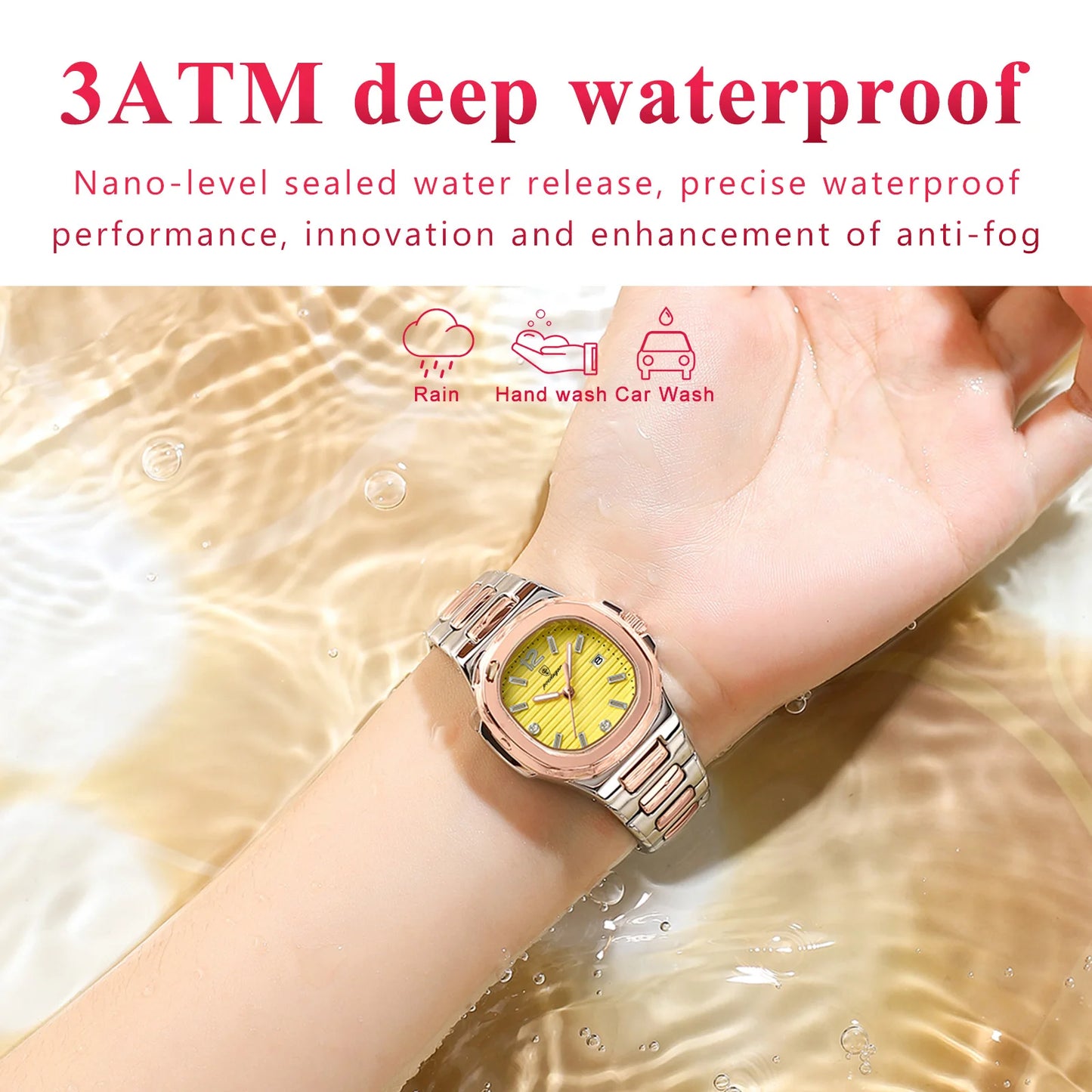 POEDAGAR Luxury Square Watch For Woman Luminous Waterproof Date Ladies Watch Elegant Women's Quartz Watches Simple Female Clock