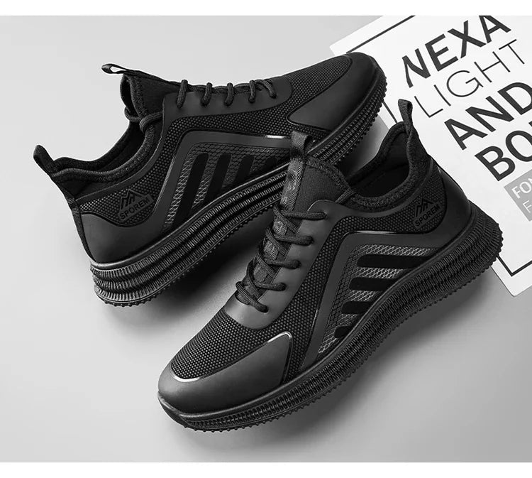 DUTRIEUX Men’s Casual Sneakers – PU Lace-Up Rubber Sole Shoes (C101-AB02)