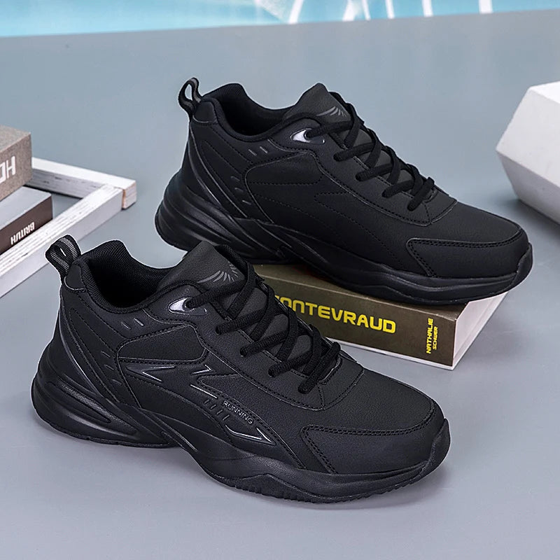Men’s Casual Shoes B812 – Breathable PU Leather Lace-Up with EVA Sole