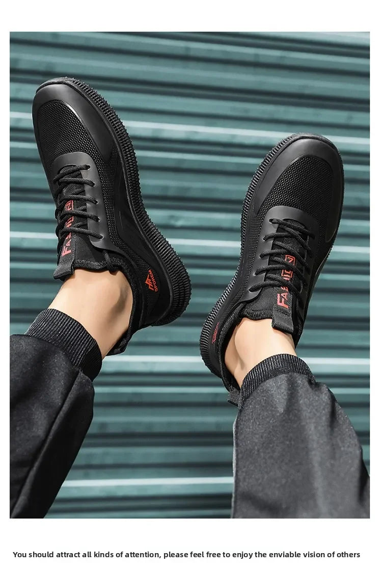 DUTRIEUX Men’s Casual Sneakers – PU Lace-Up Rubber Sole Shoes (C101-AB02)