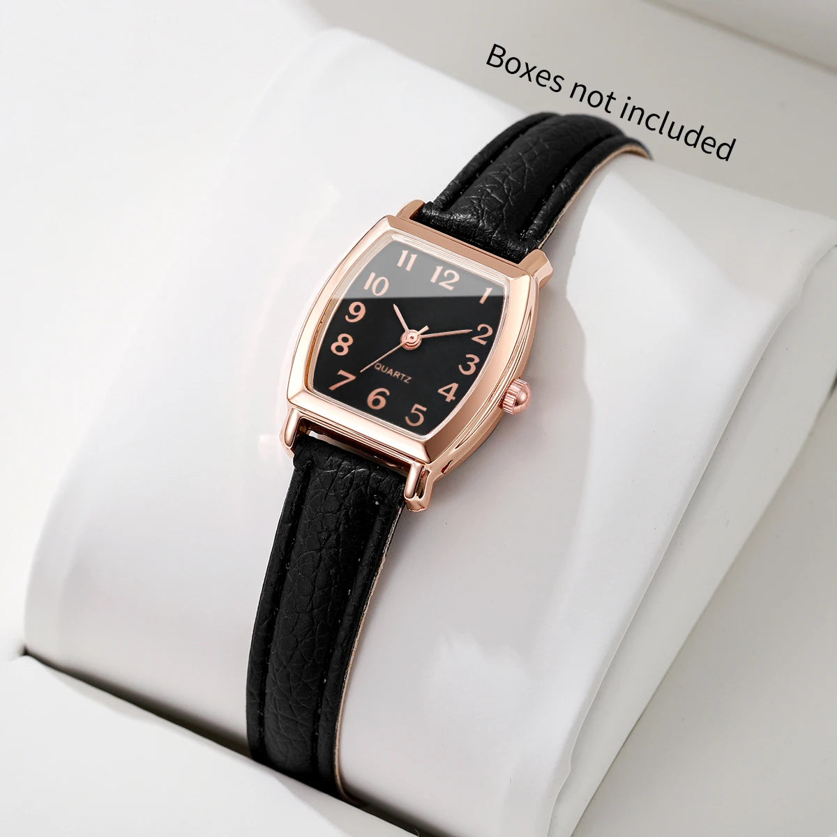 Elegant Tonneau Women Quartz Watch Leather Strap Arabic Dial Fashion Ladies Wristwatches Relogio Feminino（Without Box）