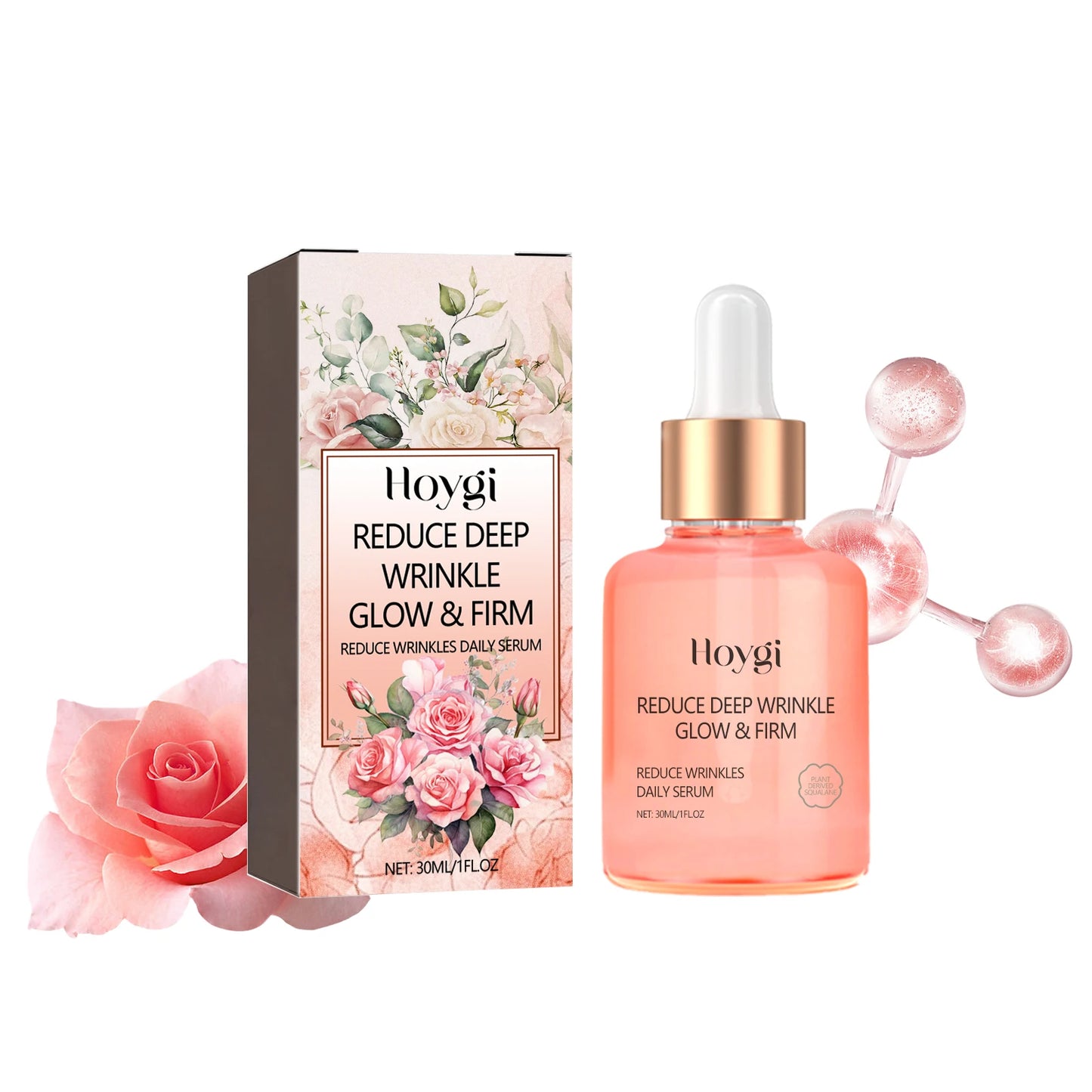 Rose Serum Moisturizing Shrink Pore Oil Control Anti Aging Hydration Rejuvenation Improve Dryness Brightening Nourishing Essence