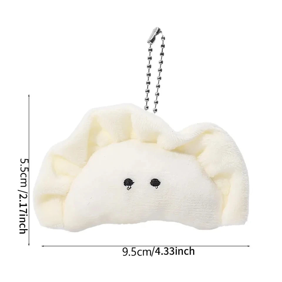 ZAKOL Fashion Cartoon Plush Dumpling Keychain Soft Stuffed Food Keyring Backpack Bag Decor Pendant Lovely Kawaii Gift for Unisex