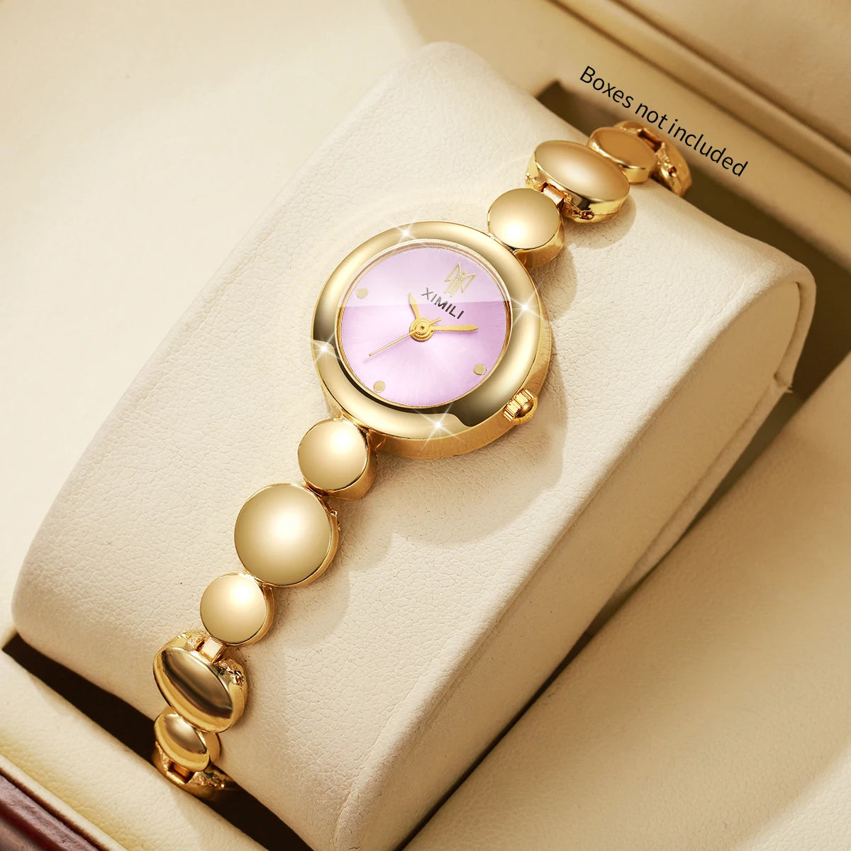 Luxury Gold Bracelet Strap Women Watches Elegant Round Dial Ladies Dress Quartz Wristwatch Clock Relogio Feminino（Without Box）