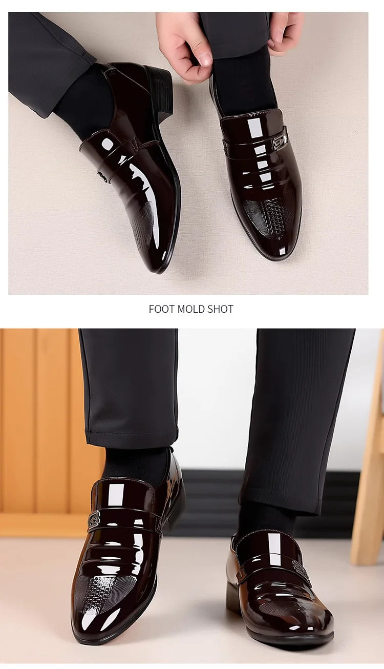 Brand New Leather Shoes Men Casual Business Shoes Office Work Shoes Men Party Wedding Oxford Pointed Toe Loafers