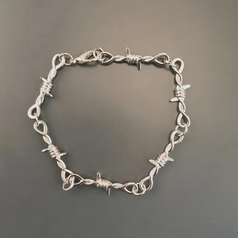 ZAKOL Fashion Iron Unisex Choker Necklace Women Hip-hop Gothic Punk Barbed Wire Little Thorns Chain Choker Jewelry Gifts