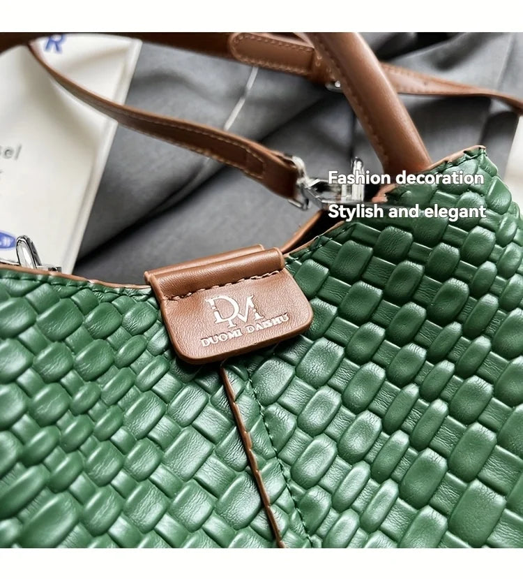 Fashionable Large Capacity Women's Crossbody Bags, Leather Retro Versatile Single Shoulder Bucket Bag, Suitable for Commuting