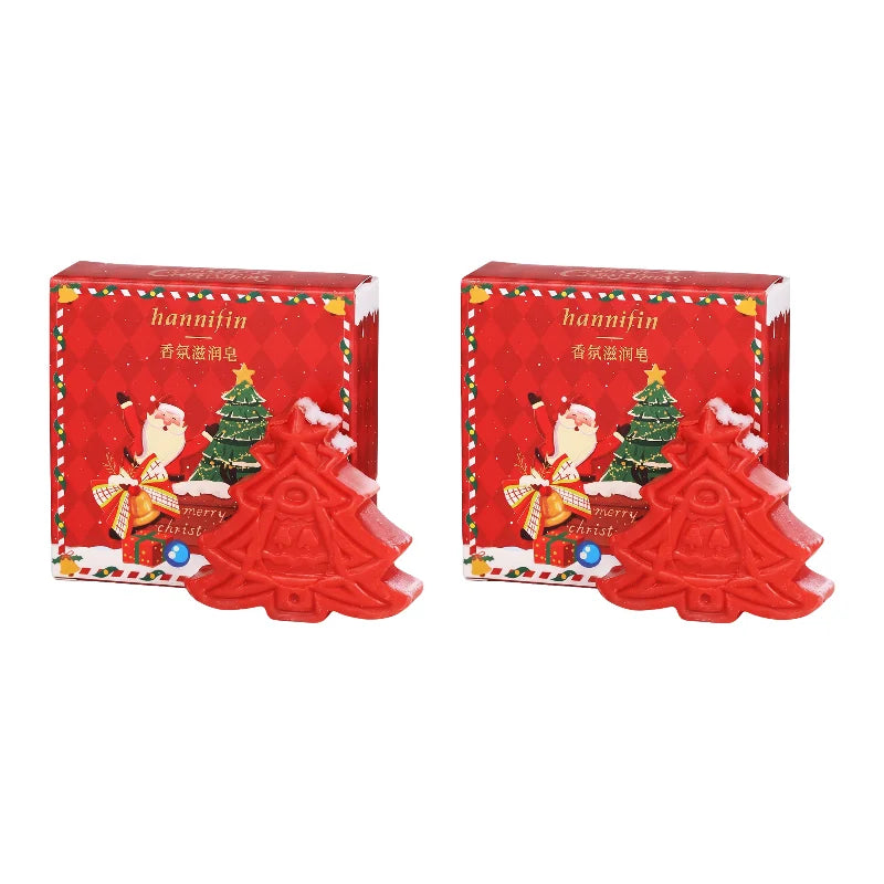 Christmas Tree Shaped Handmade Essential Oil Soap 30g Natural Avocado Extract Facial And Body Cleansing Bath Soap Christmas Gift