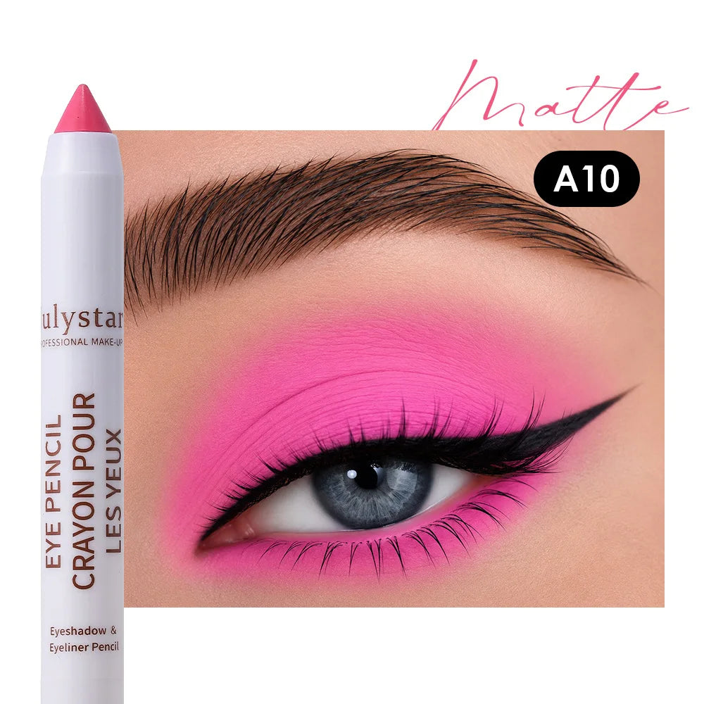18colors Eyeshadow Stick Matte Shimmer Multi-color Waterproof High Pigmented Eyeshadow Pencil Crayon Makeup Tool Eye Cosmetics