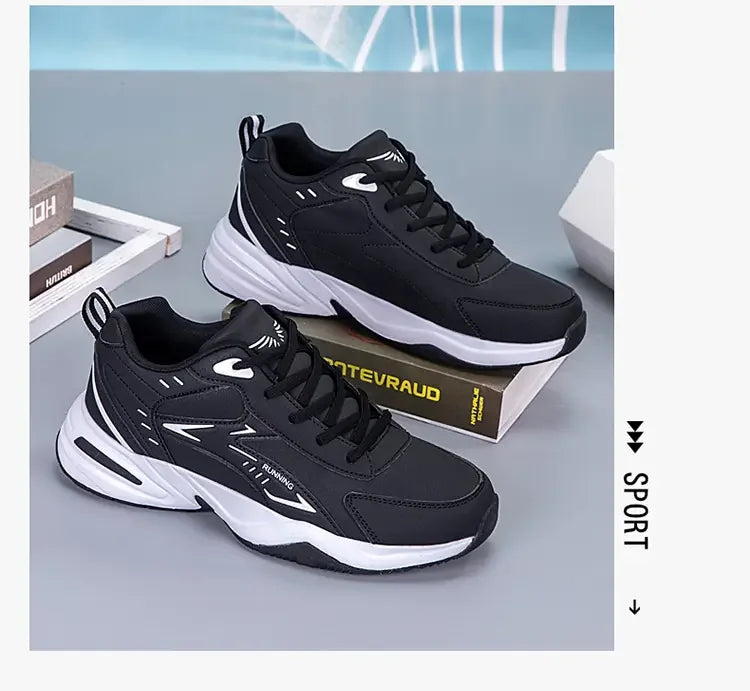 Men’s Casual Shoes B812 – Breathable PU Leather Lace-Up with EVA Sole