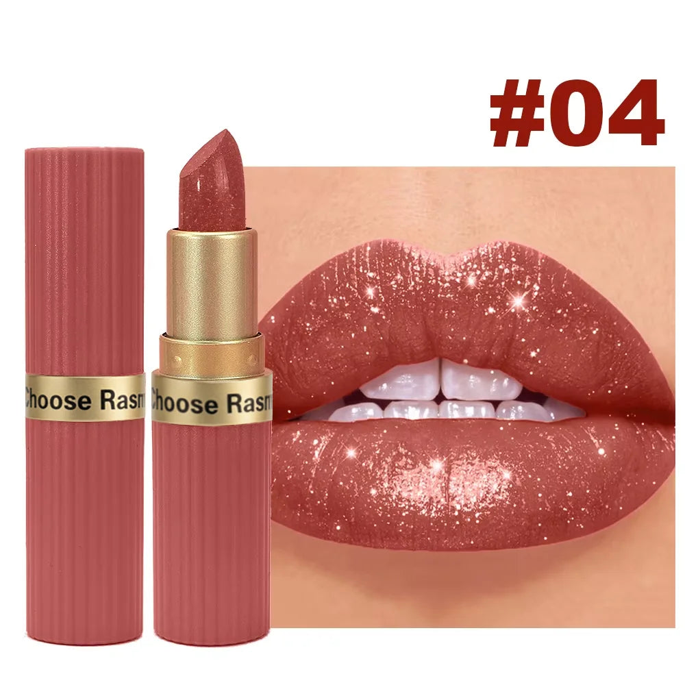 Pearlescent Pink Glitter Velvet Lipstick