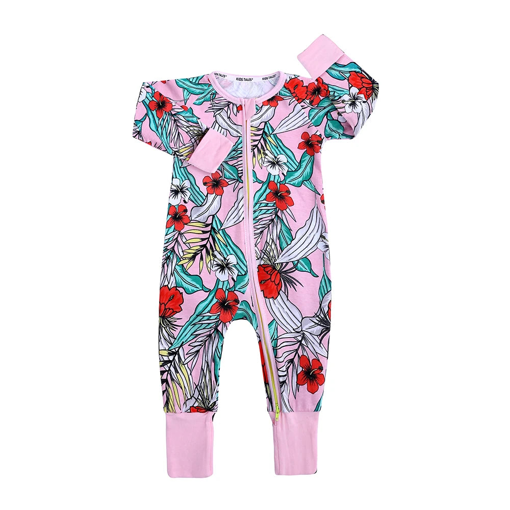 Spring Long Sleeve Baby Romper Newborn Jumpsuit Toddler Boy Girl Cotton Soft Onesie Pajamas Double Zipper Bodysuit Fall Clothes