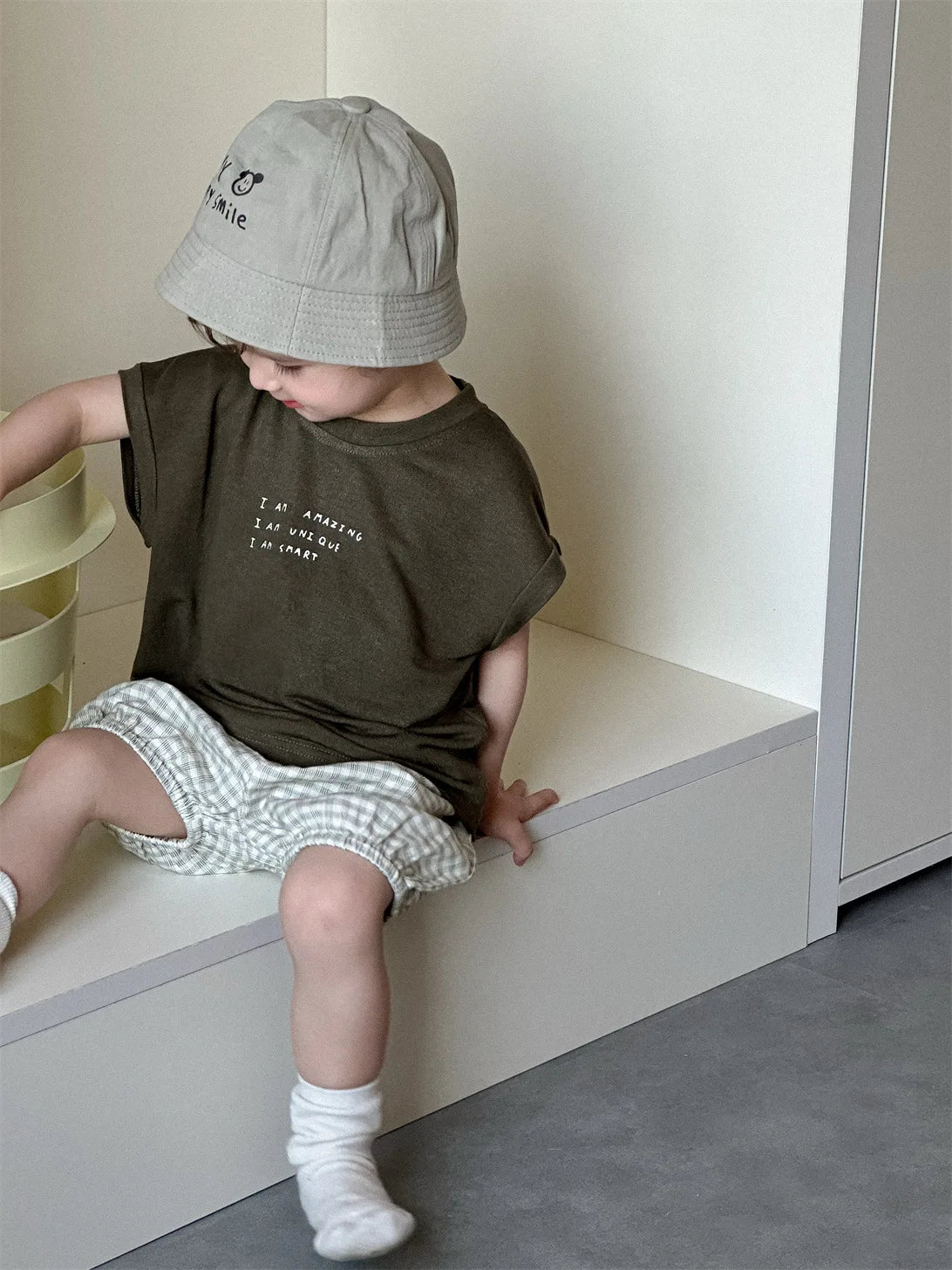 2025 Summer New Baby Short Sleeve T Shirts Letter Print Infant Boy Girl Cotton Casual Tee Simple Versatile Tops Toddler Clothes