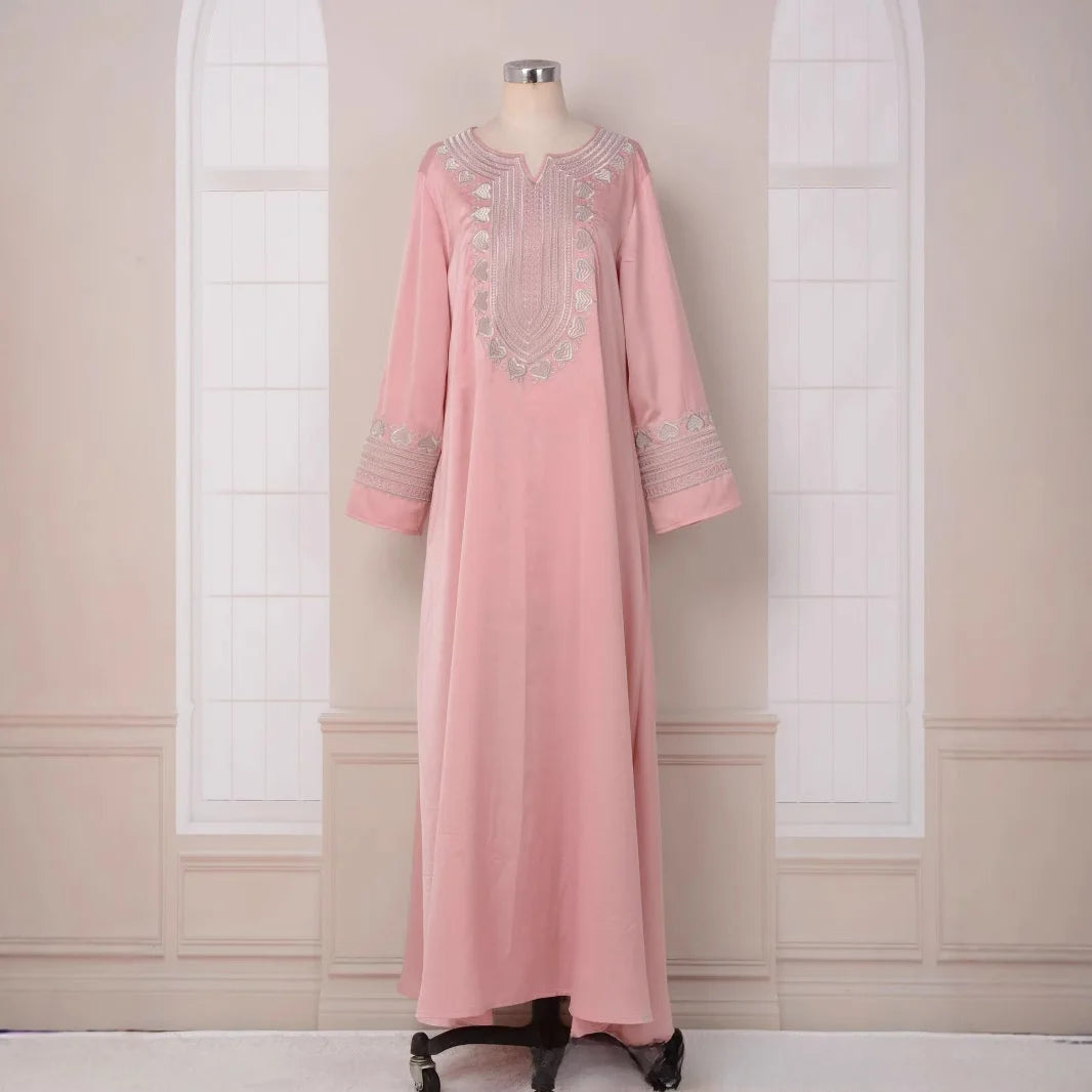 New arrival elegant Women's Dress MT064 Embroidered Long Robe for spring season, Ramadan, Eid celebrations