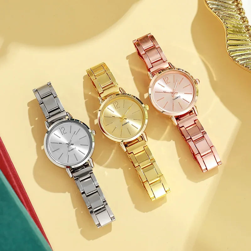 Watch Luxury Women Simple Dial Hollow Strap Fashion Gold Bracelet Quartz Wristwatch Student Ladies Watches Reloj Mujer