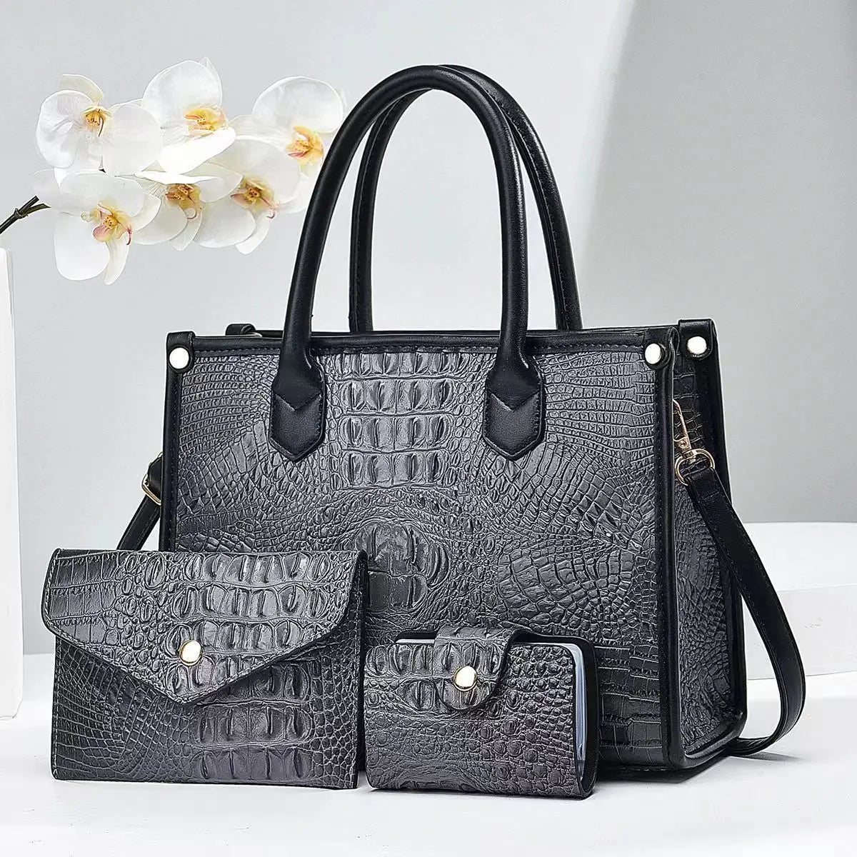 New Large Capacity Crocodile Pattern Women’s Tote Bag