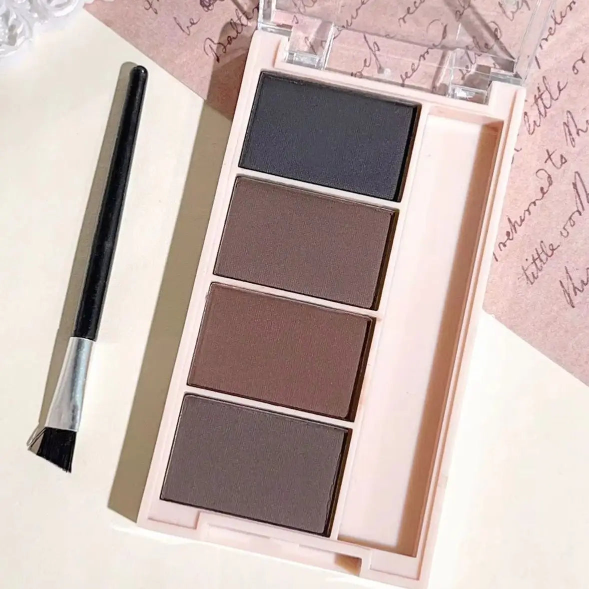 4-Color Eyebrow Powder Palette with Brush