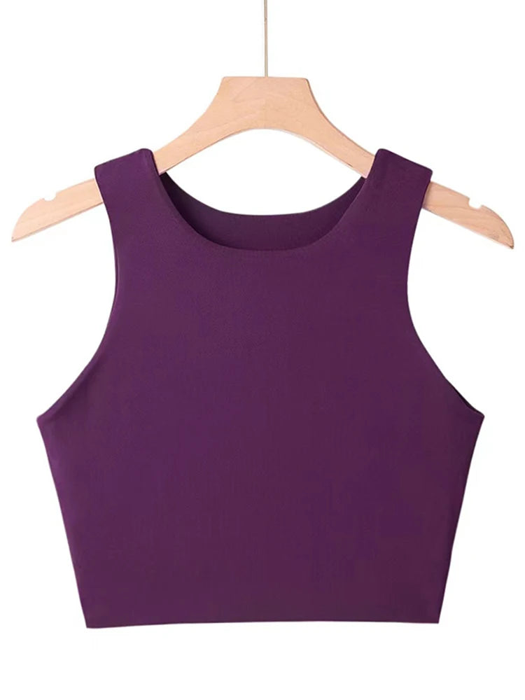 High-Stretch Slim Nylon Tank Top – Backless