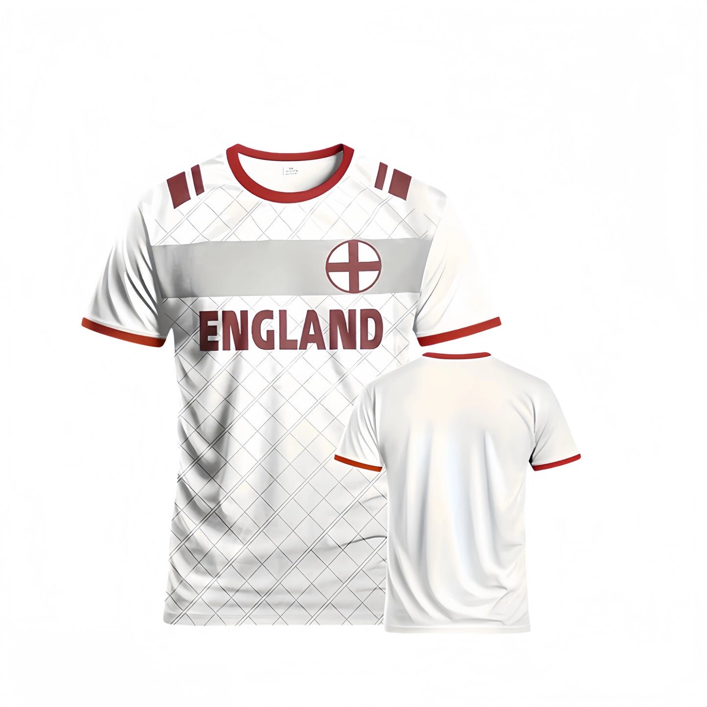 Men's England Football T-shirt 3D Printed Short Sleeve Casual Sportswear Breathable Outdoor Fashion Top