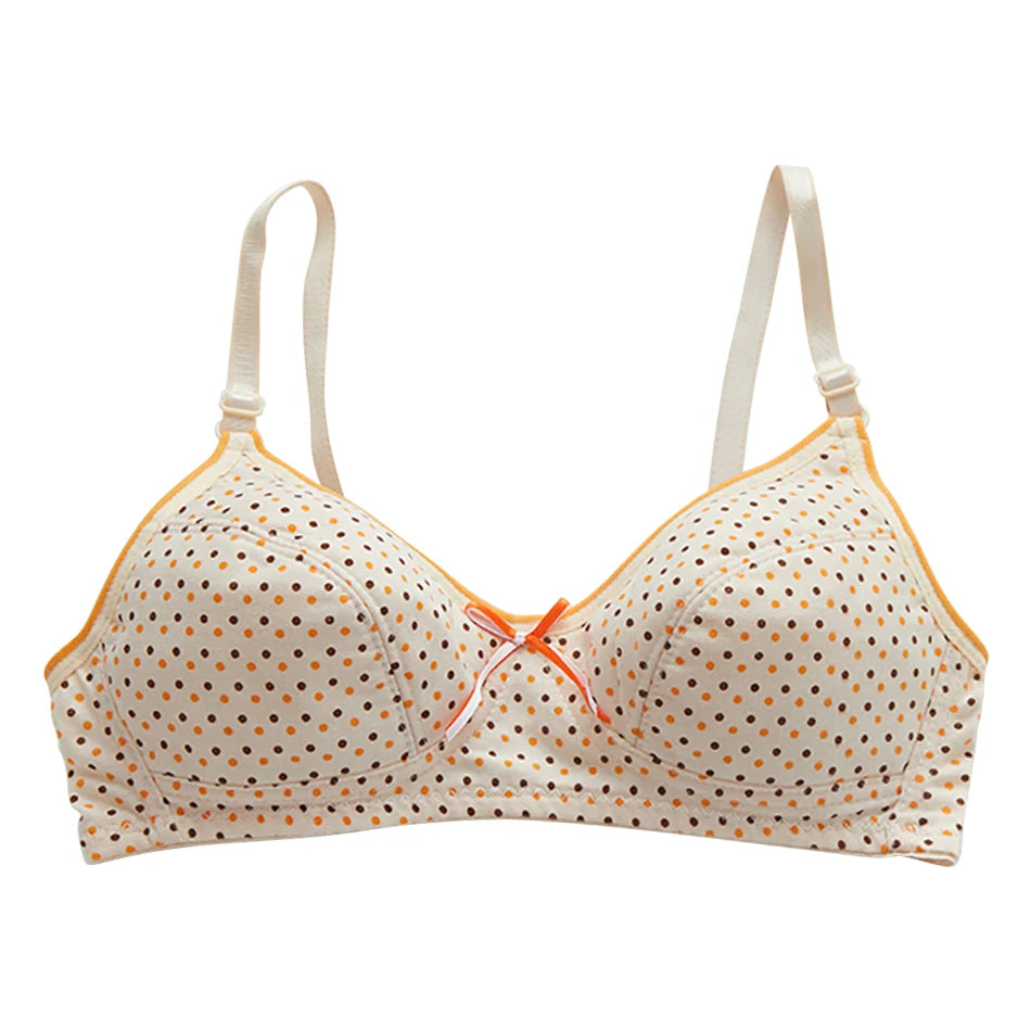 Girl Candy Color Cute Bras Dots Bowknot Casual Bralette Women Fashion Sport Tops Clothing for Small Bust
