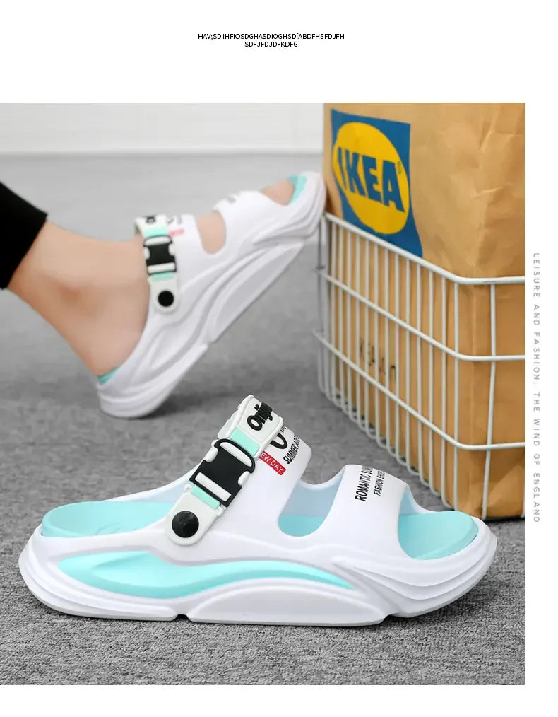 Men Summer Comfortable Beach Sandals Male Outdoor Flip Flops Thick Soft Clogs Casual Man Water Garden Shoes Women Beach Slippers