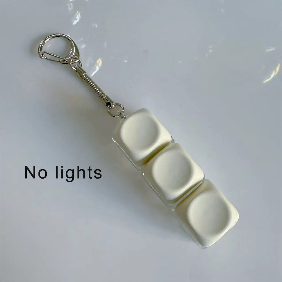ميدالية مفاتيح زاكول بألوان الماكرون، تفاعلية بإضاءة LED، غطاء مفتاح فوضوي، اصنعها بنفسك، لعبة تخفيف التوتر للوحة المفاتيح، زينة للحقائب وميدالية مفاتيح