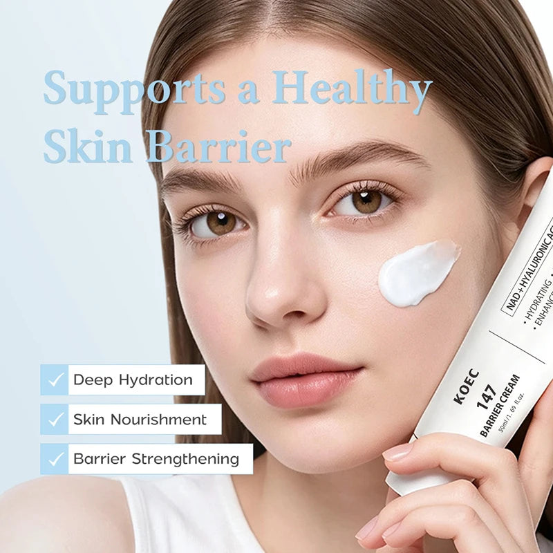 NAD+ PDRN Face Repair Cream 50g Centella Hyaluronic Acid Deeply Hydrating Nourishing Relieve Dryness Redness Daily Facial Care