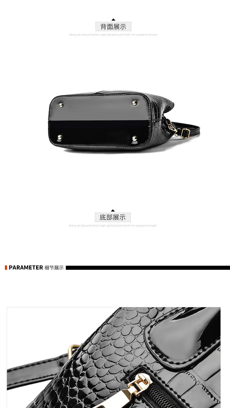 Luxury Designer Shoulder Crossbody Bags for Women Fashion High Quality Bright Leather Ladies Purses and Handbags Wallets Ssc