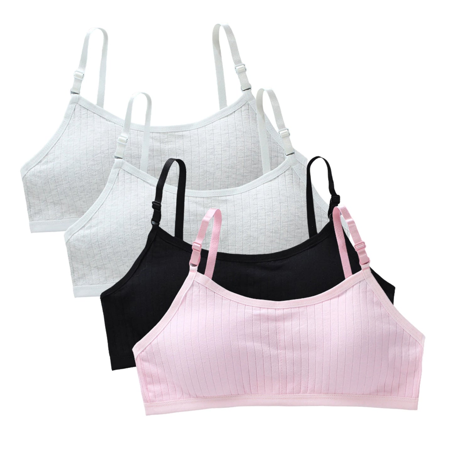 4pcs/Lot Teenage Girls Training Bras Seamless Middle High School Students Vest Bra Kids Children Back Buckle Bra Teens Underwear