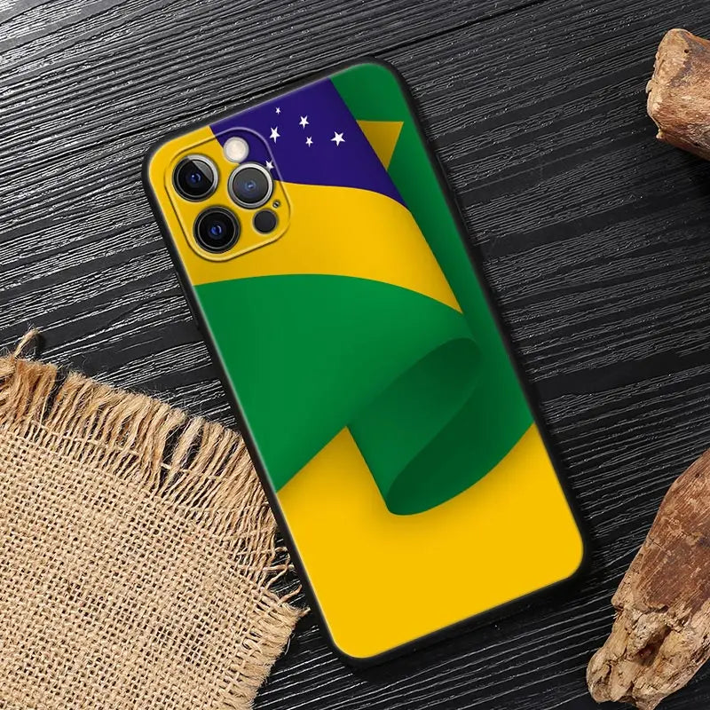 Brazil Flag Football iPhone Case