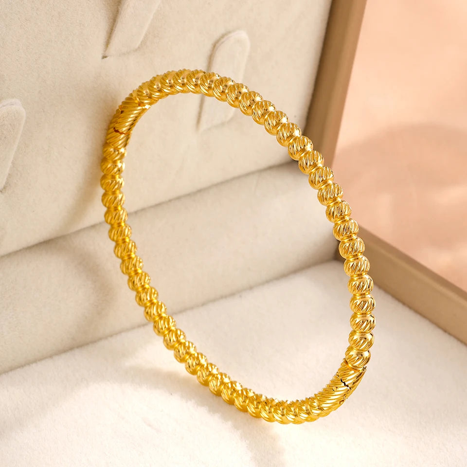 ZAKOL Stainless Steel Round Zircon Inlaid Bracelet Bangles for Women Three Colors Couple Holiday Gift Bracelet Party Daily Jewel